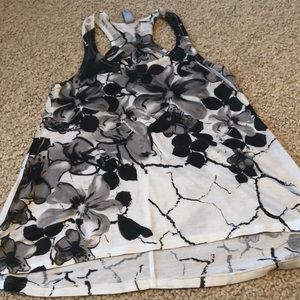 Gray Floral Print Tank